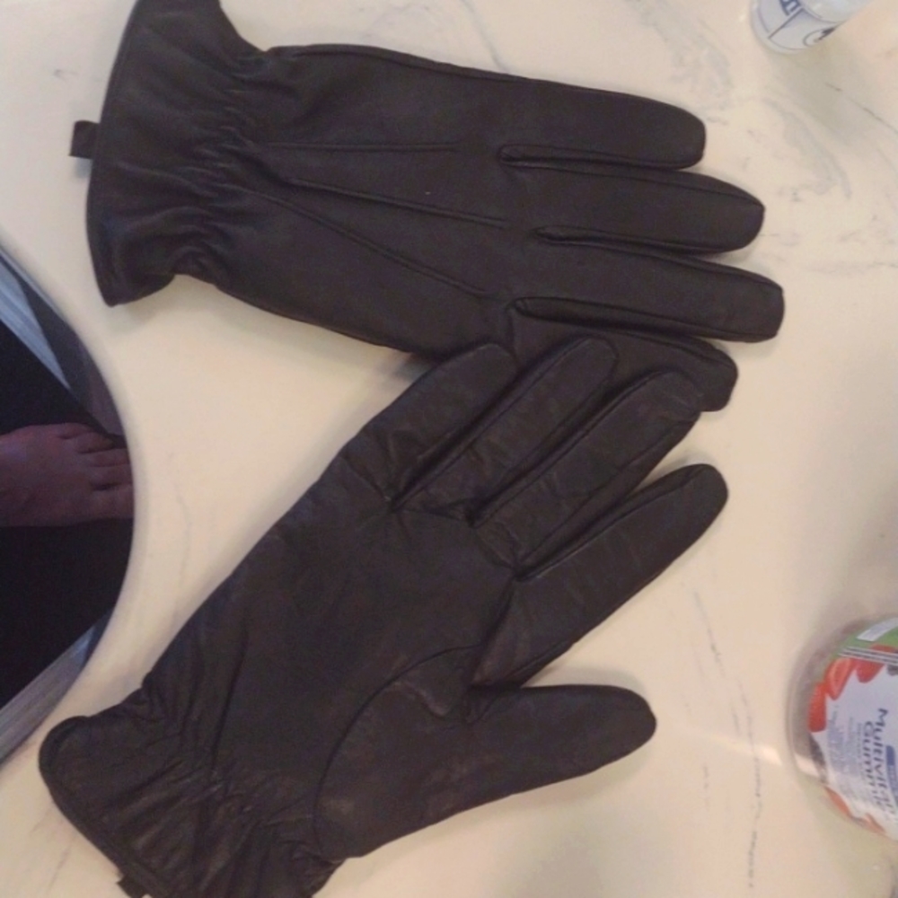 Black Leather Gloves